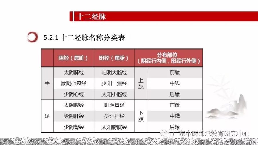 中医师承-十二经脉